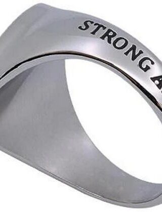 528151111982 R2 Shield Cross Strong And Courageous (Size 8 Ring)