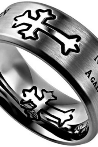 568425417129 Neo Cross Scripture Band No Weapon (Size 12 Ring)