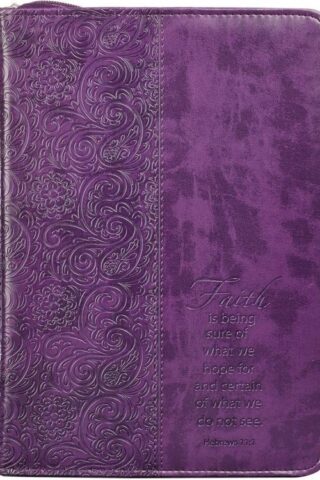 6006937096790 Purple Faux Leather Bible Cover for Women  Faith Purple Paisley- Hebrews 11:1  Z