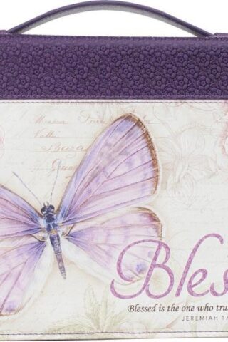 6006937131668 Purple Botanic Butterfly Blessings Fashion Bible Cover  Blessed Jeremiah 17:7  B