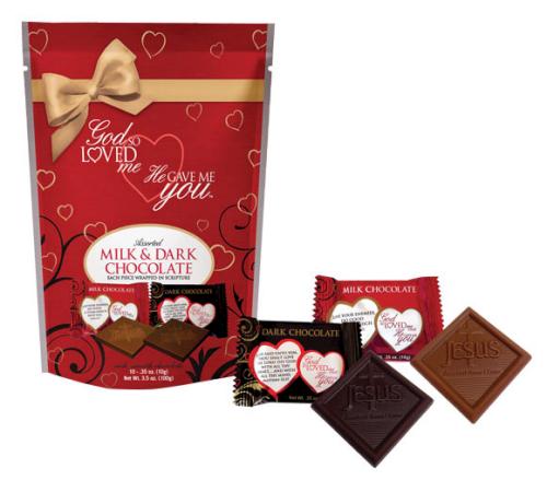 641520070052 God So Loved Me Chocolate Stand Up Pouch
