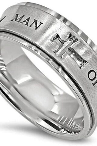 679822161185 4 Cross Spinner 1 Timothy 6:11 (Size 8 Ring)