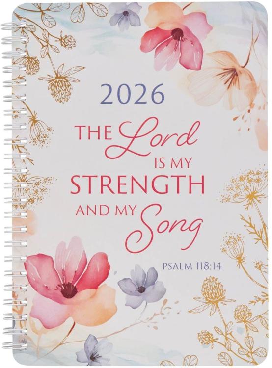 9781639528707 2026 Women's Compact Spiral-bound 12 Month Planner: Lord is My Strength Encourag