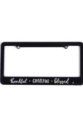 788200878048 Thankful Grateful Blessed Auto Tag Frame