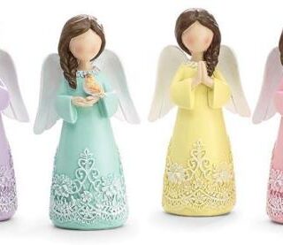 098111668080 Embossed Design On Spring Angel (Figurine)