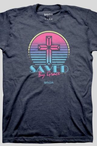 612978661147 Kerusso Womens Saved By Grace Cross (Small T-Shirt)