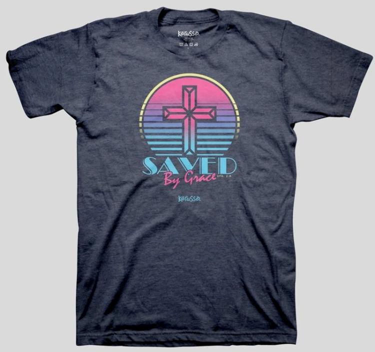 612978661178 Kerusso Womens Saved By Grace Cross (XL T-Shirt)