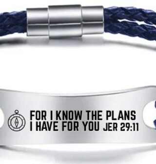 724376539901 Identified In Christ ID Navy Cord For I Know The Plans Jeremiah 29:11 (Bracelet/