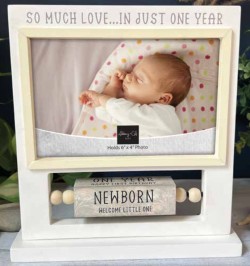 785525322461 So Much Love In Just One Year Baby Frame With Spinning Caption