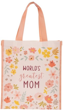 1220000370906 Worlds Greatest Mom Non Woven Coated Tote Bag